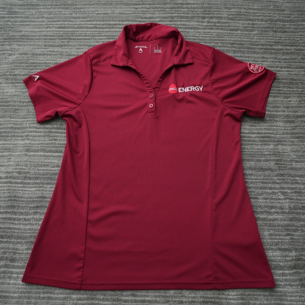 Coca Cola‎ Polo Women Coke Energy Antigua Reyes Bottling Red Polyester Large
